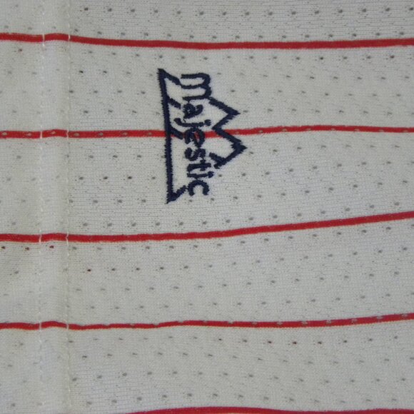 VINTAGE RARE MAJESTIC ANAHEIM ANGELS PINSTRIPE BASEBALL JERSEY IN SIZE L - Picture 7 of 10
